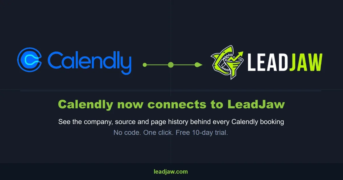 Calendly booking matched to a B2B company visitor in LeadJaw