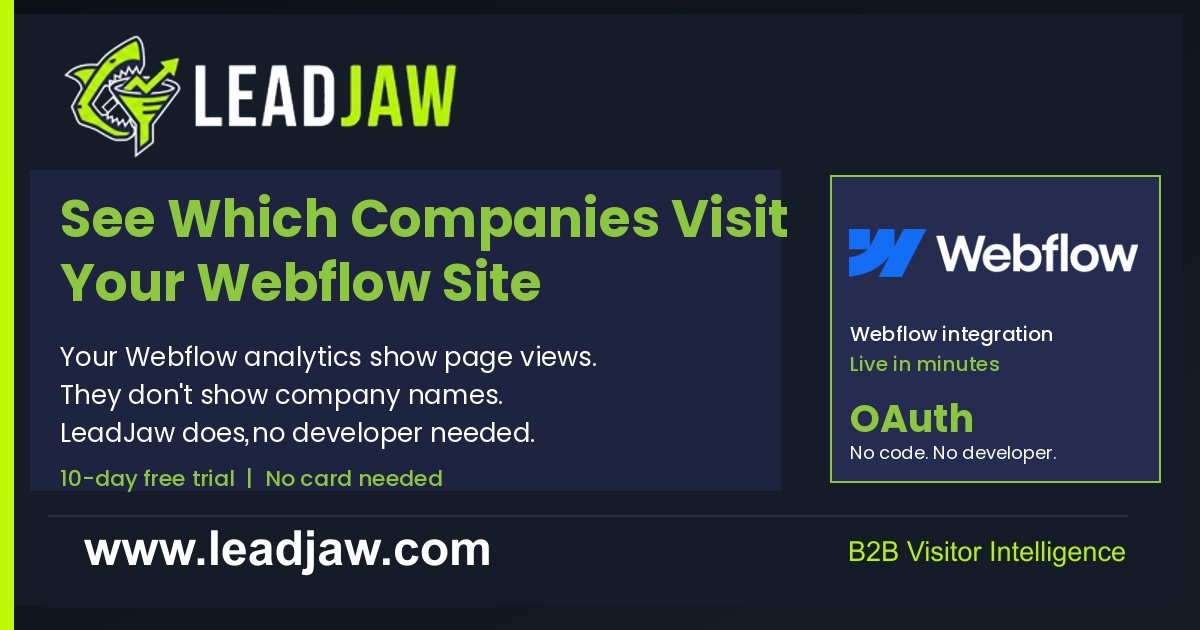 Visitor Identification for Webflow: See Which Companies Visit Your Site